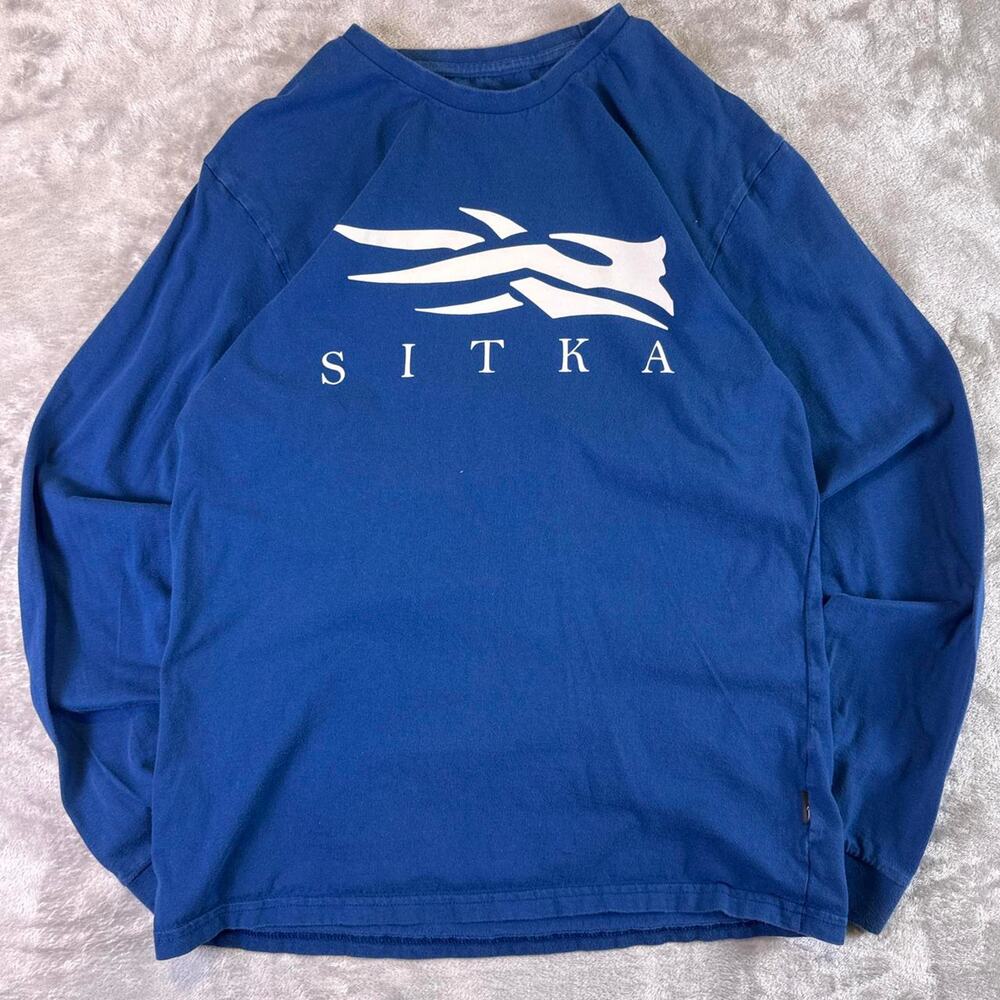 Sitka Hunting Gear Long Sleeve Shirt Blue Logo Fishing Outdoors Tactical Men’s M